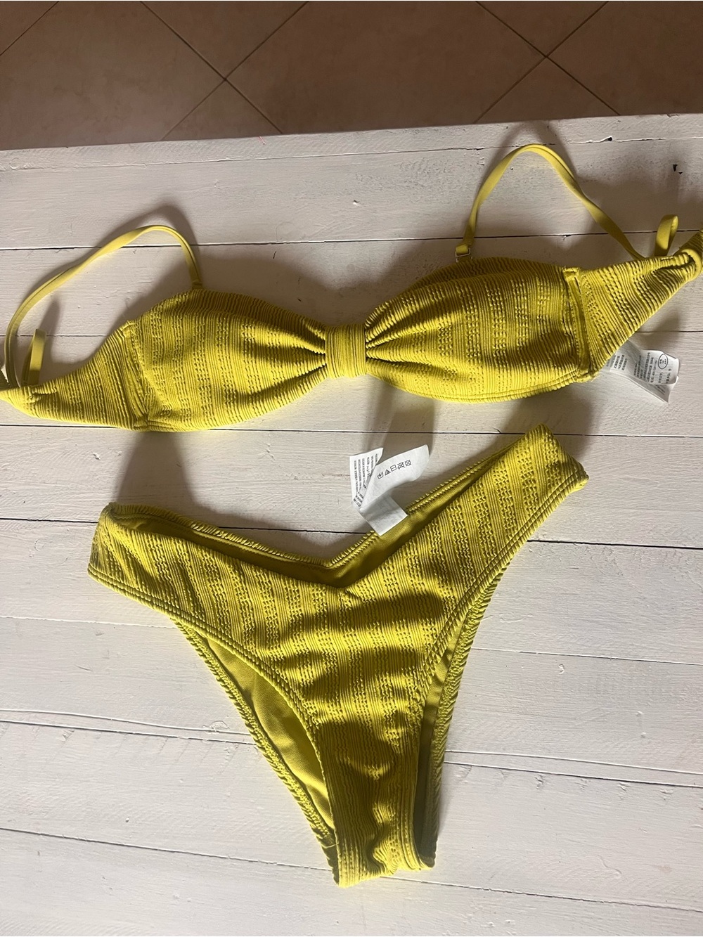 Abercrombie Ribbed lime Bikini Set